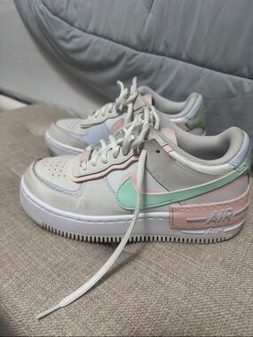 Nike Air Force 1 Shadow Pastel White with Mint & Blush Accents